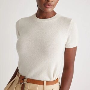 Quince Mongolian Cashmere Tee – Ivory
